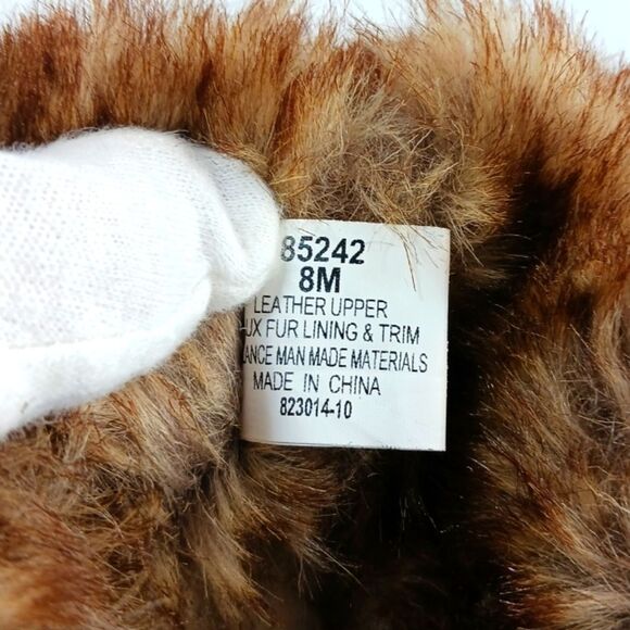 NWOT Minnetonka Somerville Women's Brown Suede Leather Boot Plush Faux Fur 8.... - Picture 2 of 13